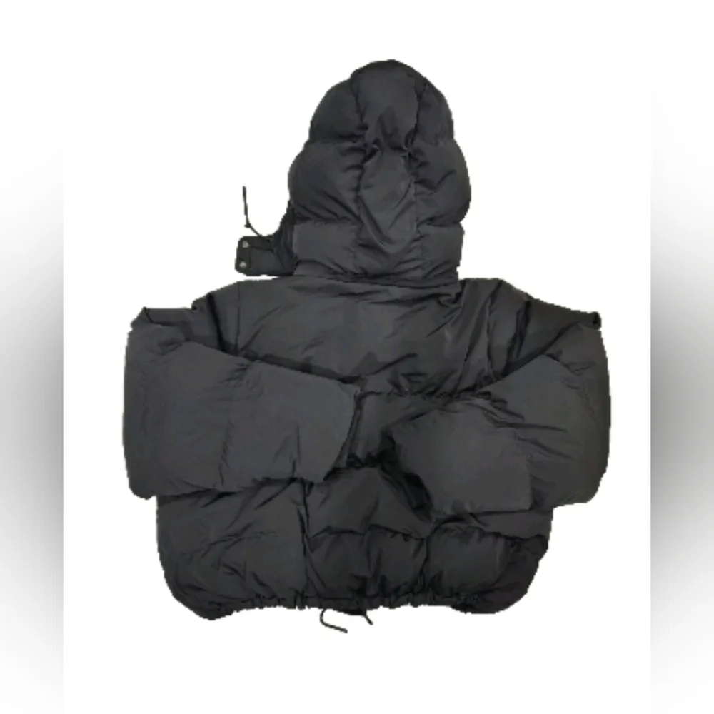 Good American Cropped Hooded Puffer Jacket SZ 7(4XL) - Picture 2 of 6